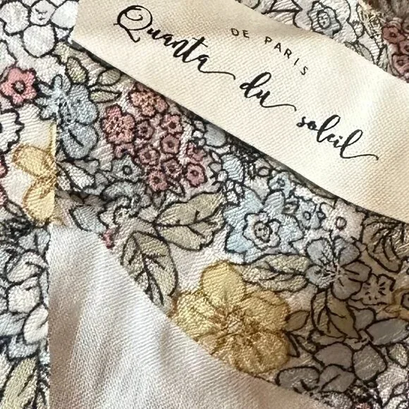 Quanta du Soleil Dainty Floral Print Dress Puff Sleeves Mini Size 36 EU Small - Picture 9 of 12